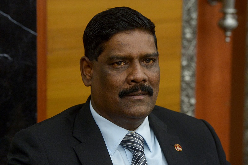 Senator Datuk Sambanthan Manickamduring swearing-in ceremony at Dewan Negara, Kuala Lumpur January 5, 2018. u00e2u20acu201d Picture by Mukhriz Hazim