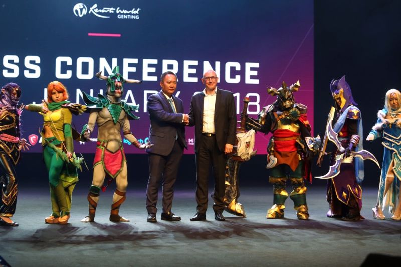 Kevin Tann and Frank Sliwka pose for the camera after the ESL One Genting 2018 press conference January 20, 2018. u00e2u20acu201dPicture by Choo Choy May