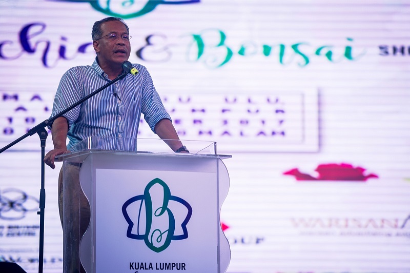 Pengarah Eksekutif Projek Dewan Bandaraya Kuala Lumpur (DBKL) Datuk Mahadi Che Ngah berucap pada majlis penutup  Pameran Bonzai dan Orkid KL 2017 di Taman Pudu Ulu di Kuala Lumpur 10 Disember, 2017. u00e2u20acu201d Bernama pic 