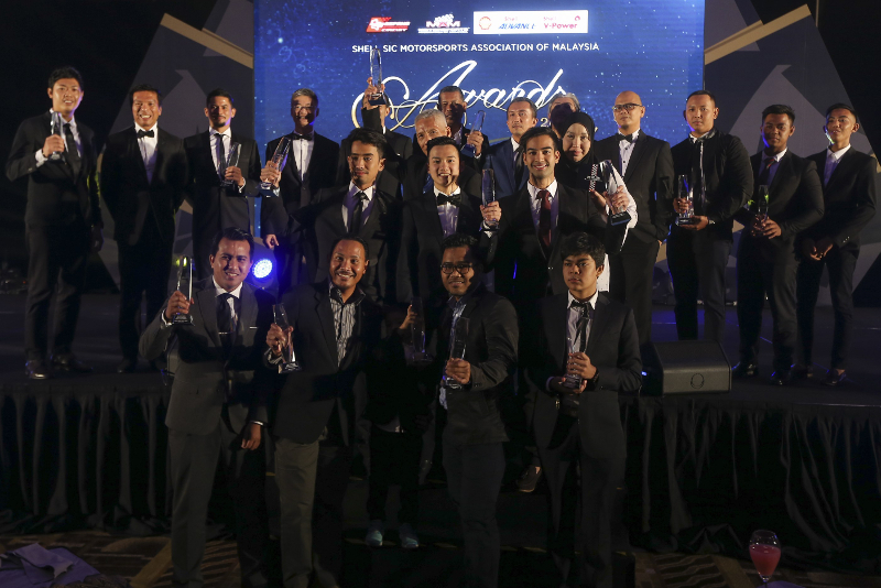 The winners or their representatives during the Shell SIC Motorsports Association of Malaysia Awards 2017 at Sama Sama Hotel on January 27, 2018. u00e2u20acu201d Picture by Azneal Ishak