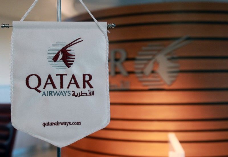 A logo of Qatar Airways is seen at Hamad International Airport in Doha, Qatar June 12, 2017. u00e2u20acu201d Reuters pic