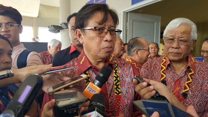 Sarawak Chief Minister Datuk Patinggi Abang Johari Openg speaking to reporters in Kuching, January 13, 2018. u00e2u20acu201d Picture by Sulok Tawie