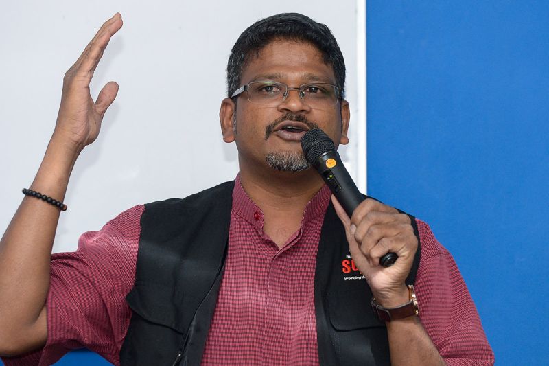 Suaram Executive Director Sevan Doraisamy speaks at the u00e2u20acu02dcRule of Law & Police Accountability in Malaysiau00e2u20acu2122 forum in Brickfields Asia College, Petaling Jaya January 20, 2018. u00e2u20acu2022 Picture by Mukhriz Hazim