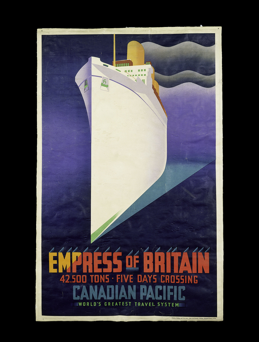 Empress of Britain colour lithograph poster for Canadian Pacific Railways J.R. Tooby, London 1920-31. u00e2u20acu201d AFP pic