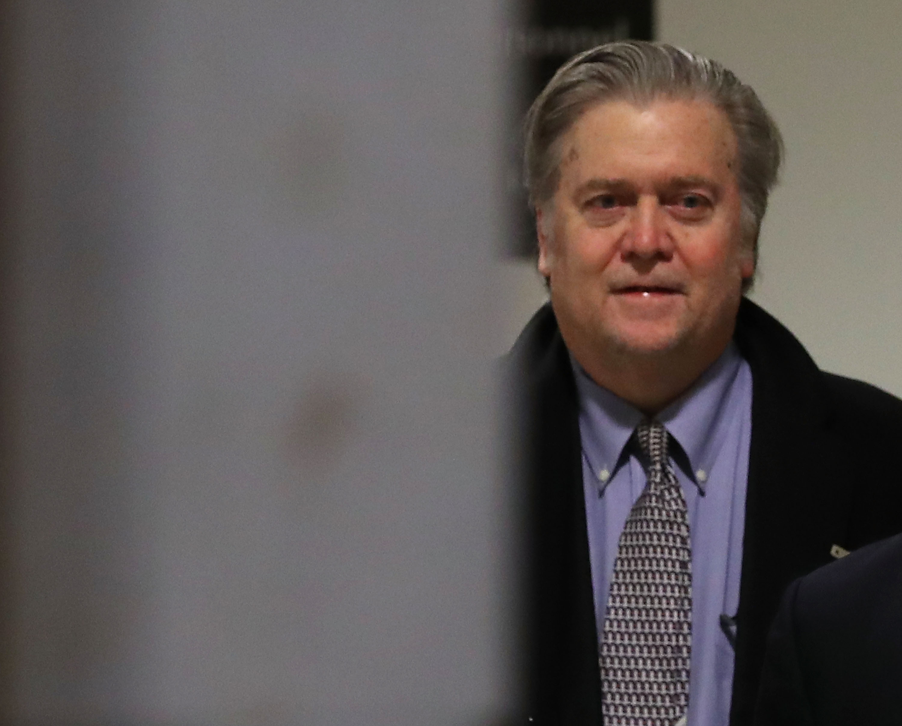 Steve Bannon, former advisor to President Trump, arrives at a House Intelligence Committee closed door meeting, on January 16, 2018 in Washington. u00e2u20acu201d AFP pic