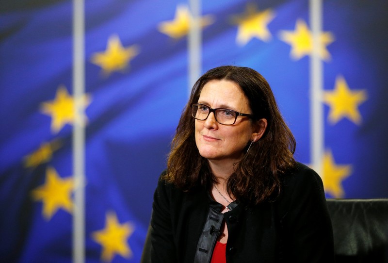 European Trade Commissioner Cecilia Malmstrom speaks during an interview at the EU Commission headquarters in Brussels January 15, 2018. u00e2u20acu201d Reuters pic 