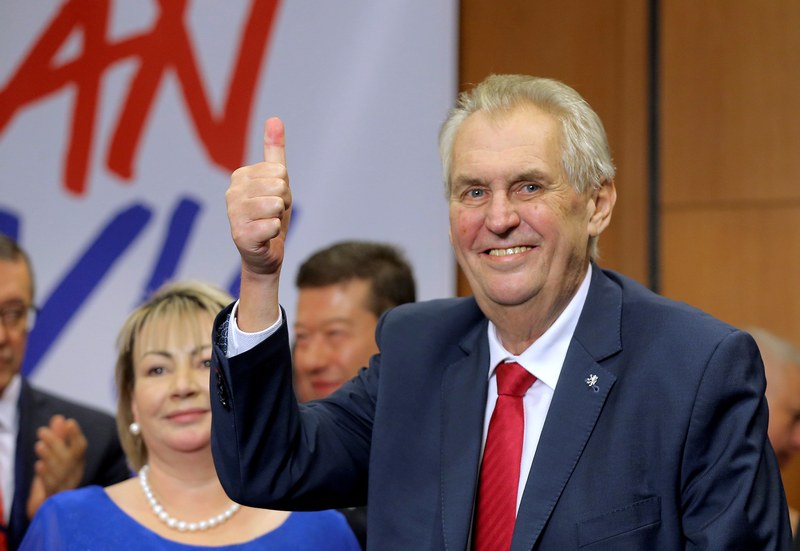 Czech President Milos Zeman reacts as he defeated pro-EU academic Jiri Drahos in the presidential election in Prague, Czech Republic January 27, 2018. u00e2u20acu201d Reuters pic