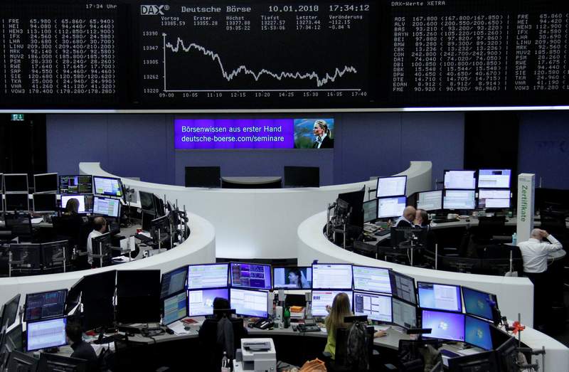 The German share price index, DAX board, is seen at the stock exchange in Frankfurt, Germany, January 10, 2018. u00e2u20acu201d Reuters pic 