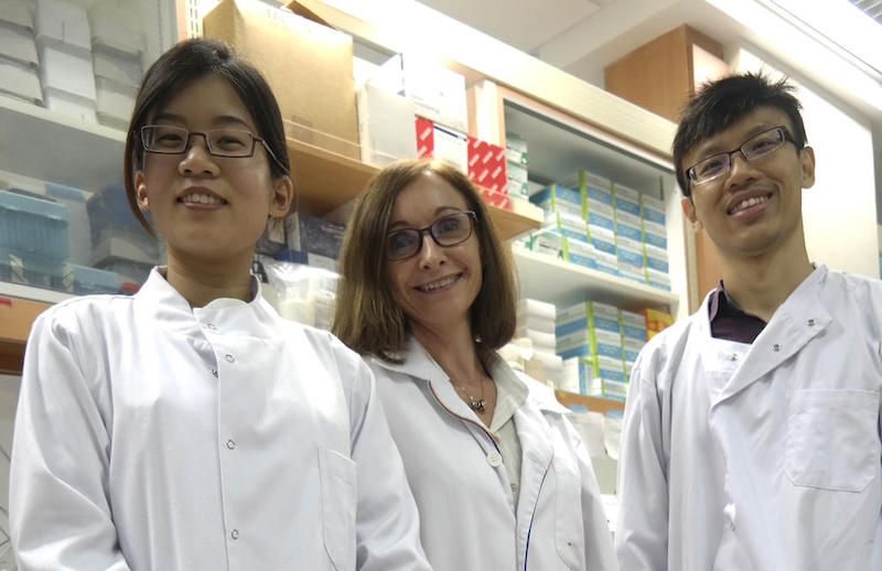 Part of the National University of Singapore research team that found out how a dengue-vaccinated mother's antibodies could worsen dengue infection in their babies: Lee Pei Xuan, Associate Professor Sylvie Alonso and Benson Chua. u00e2u20acu201d TODAY pic