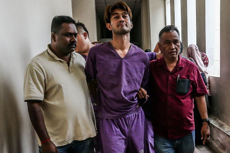 Actor Datuk Farid Kamil is brought to the PJ courthouse around 10.20am in a police truck before being escorted to the remand room, January 12, 2018. ― Picture by Hari Anggara