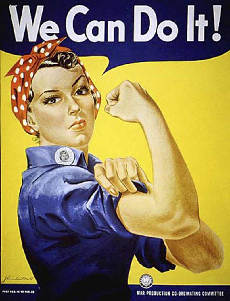 This National Archives handout photo received June 2 2004, shows a World War II poster representing the image of women in factories. u00e2u20acu201d AFP picn