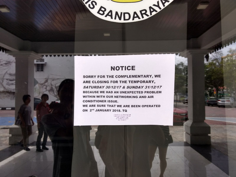 The Ipoh City Council met with controversy last month after a notice filled largely with faulty English was put up at the entrance of the Perak Tourism Information Centre here, and subsequently went viral. — Picture courtesy of Ipoh City Council