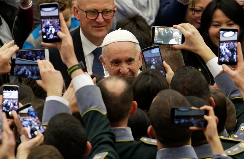 Pope Francis arrives to lead the general audience in Paul VI hall at the Vatican January 10, 2018. u00e2u20acu201d Reuters pic