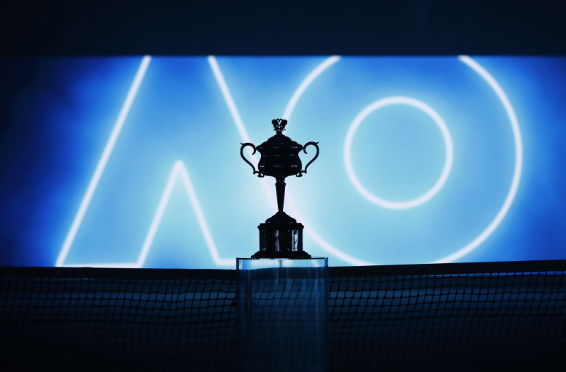 General view of the trophy before the Australian Open womenu00e2u20acu2122s singles final match between Romaniau00e2u20acu2122s Simona Halep and Denmarku00e2u20acu2122s Caroline Wozniacki at the Rod Laver Arena, Melbourne January 27, 2018. u00e2u20acu201d Reuters pic