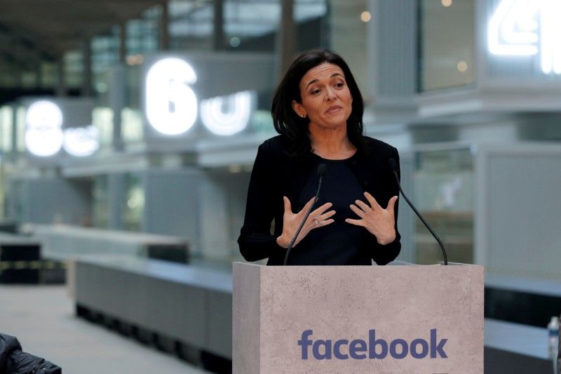 File photo of Sheryl Sandberg, Chief Operating Officer of Facebook, giving a speech during a visit in Paris January 17, 2017. u00e2u20acu2022 Reuters pic