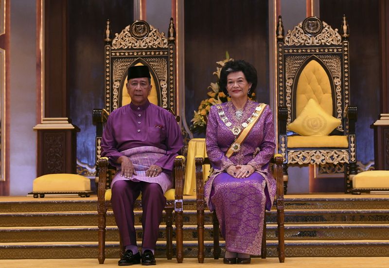 The Sultan of Kedah Sultan Sallehuddin Sultan Badlishah and Sultanah Maliha Tengku Ariff are pictured at the honours award ceremony at Istana Anak Bukit in Alor Star, January 21, 2018. u00e2u20acu201d Bernama pic