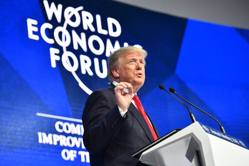 US President Donald Trump delivers a speech during the World Economic Forum (WEF) annual meeting on January 26, 2018 in Davos, Switzerland. u00e2u20acu201d AFP pic