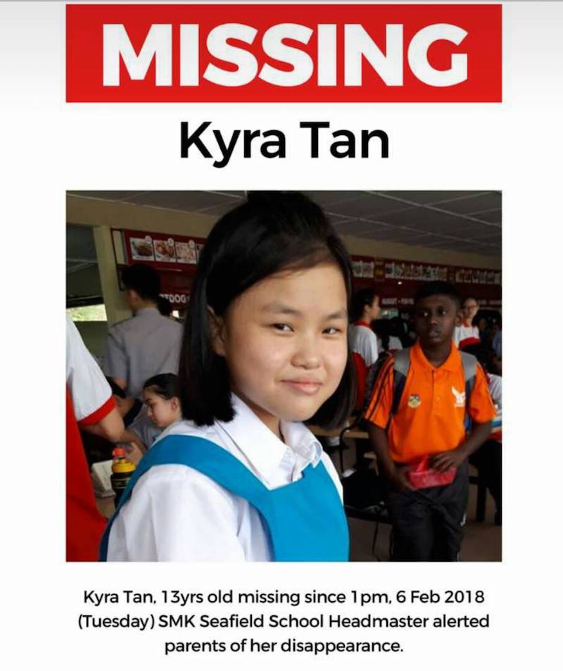 The Facebook posting uploaded by Kyra's father Elwin Tan. 