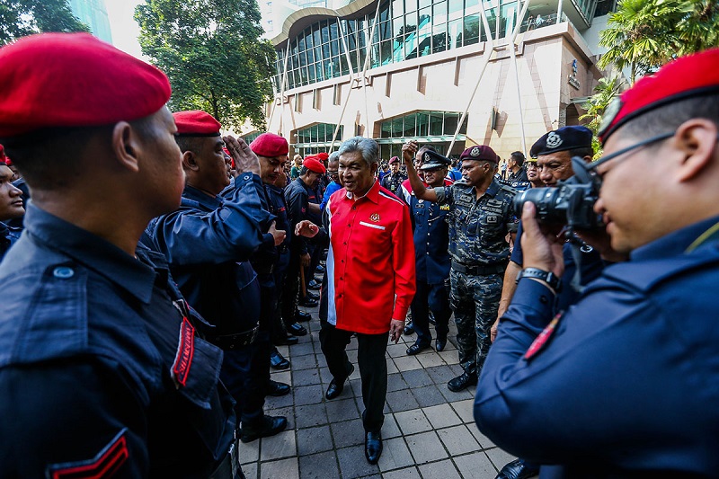 Deputy Prime Minister Datuk Seri Ahmad Zahid Hamidi arrives for a briefing ahead of an anti-terrorism exercise by various security forces in Kuala Lumpur February 2, 2018. u00e2u20acu201d Picture by Hari Anggara
