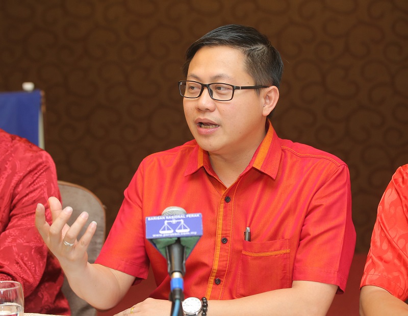 Perak MCA Youth chief Ting Tai Fook speaks during a press conference in Ipoh February 4, 2018. Picture by Marcus Pheong