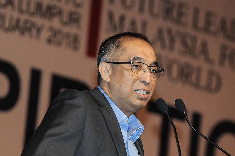 Communications and Multimedia Minister Datuk Seri Salleh Said Keruak speaks during the launch of the National Aspiration Leadership Summit 2018 in Kuala Lumpur February 4, 2018. u00e2u20acu201d Picture by Miera Zulyana