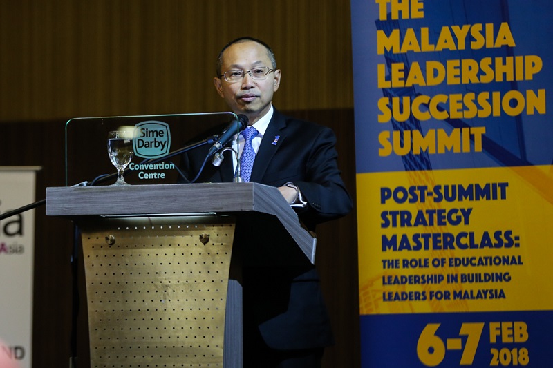 Permodalan Nasional Berhad group chairman Tan Sri Abdul Wahid Omar delivers his keynote speech during The Malaysia Leadership Succession Summit in Kuala Lumpur February 6, 2018.u00e2u20acu201d Picture by Ahmad Zamzahuri