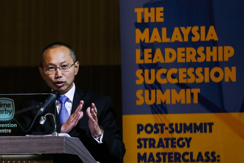 Permodalan Nasional Berhad group chairman Tan Sri Abdul Wahid Omar delivers his keynote speech during The Malaysia Leadership Succession Summit in Kuala Lumpur February 6, 2018.u00e2u20acu201d Picture by Ahmad Zamzahuri