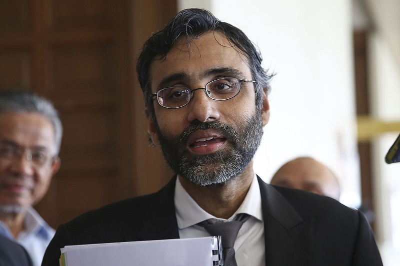 Lawyer N. Surendran speaks to reporters outside courtroom at  the Kuala Lumpur High Court in Kuala Lumpur February 19, 2018. u00e2u20acu201d Picture by Yusof Mat Isa