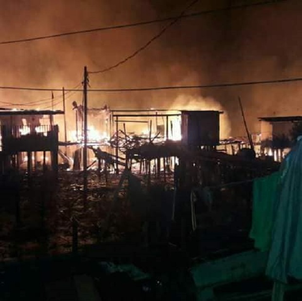 Fourteen houses were completely destroyed in the fire and the cause of the incident was still under investigation. u00e2u20acu201d Picture via Facebook/Umno DUN Selat Klang 