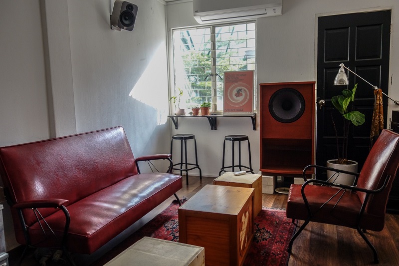 A view of Public School’s new base fono — a creative space that stores sound equipment and also used to host and record ‘live’ shows. 