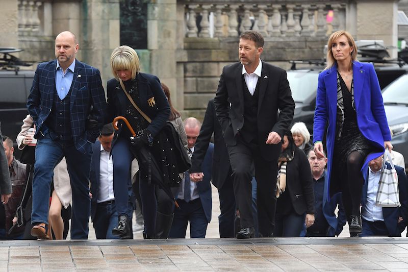 Abuse victims of former football coach Barry Bennell Chris Unsworth and Steve Walters arrive at Liverpool Crown Court on February 19, 2018 for the sentencing of former football coach Barry Bennell who was found guilty of sexual abuse. u00e2u20acu201d AFP pic