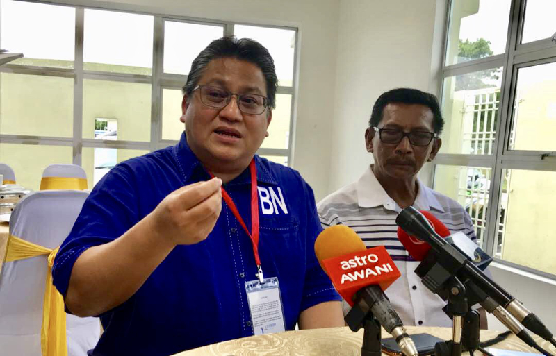 Pulai Barisan Nasional (BN) division chairman and Pulai MP Datuk Nur Jazlan Mohamed speaking to reporters after a parliamentary-level event at Taman Bukit Indah in Johor Baru February 3, 2018. u00e2u20acu201d Picture by Ben Tan