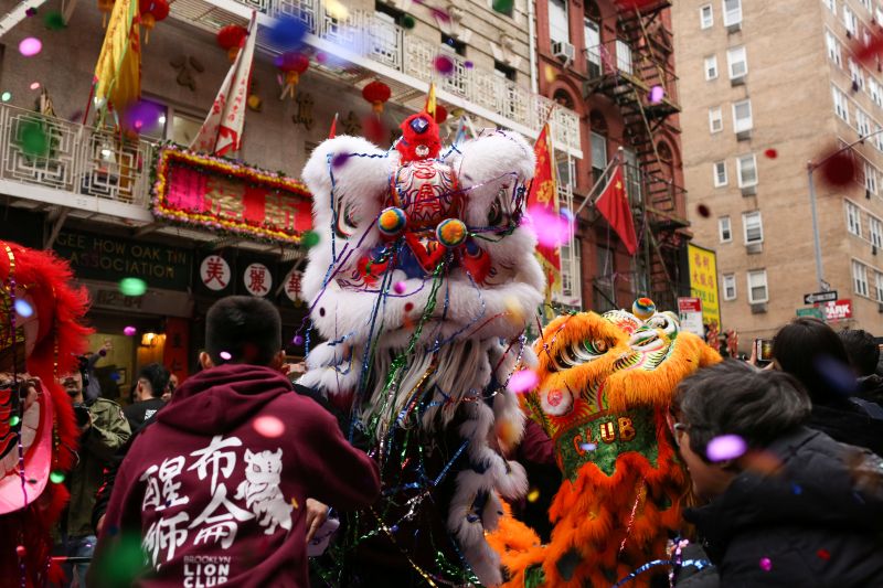 Lion dancers perform on the streets of Manhattan's Chinatown for the Chinese Lunar New Year in New York February 16, 2018. u00e2u20acu2022 Reuters pic
