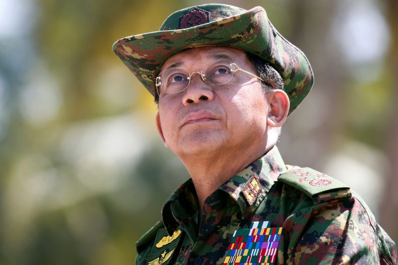 Myanmar military commander-in-chief, Senior General Min Aung Hlaing, attends a military exercise at Ayeyarwaddy delta region in Myanmar, February 3, 2018. u00e2u20acu201d Reuters pic