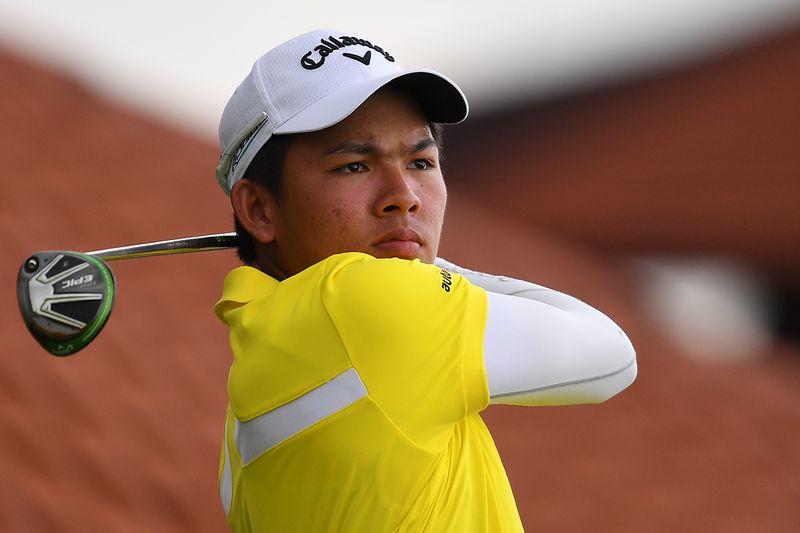 Phachara Khongwatmai of Thailand tees off on the 1st hole during the second round of the 2018 Maybank Malaysia Golf Championship at Saujana Golf and Country Club, February 2, 2018. u00e2u20acu201d AFP pic