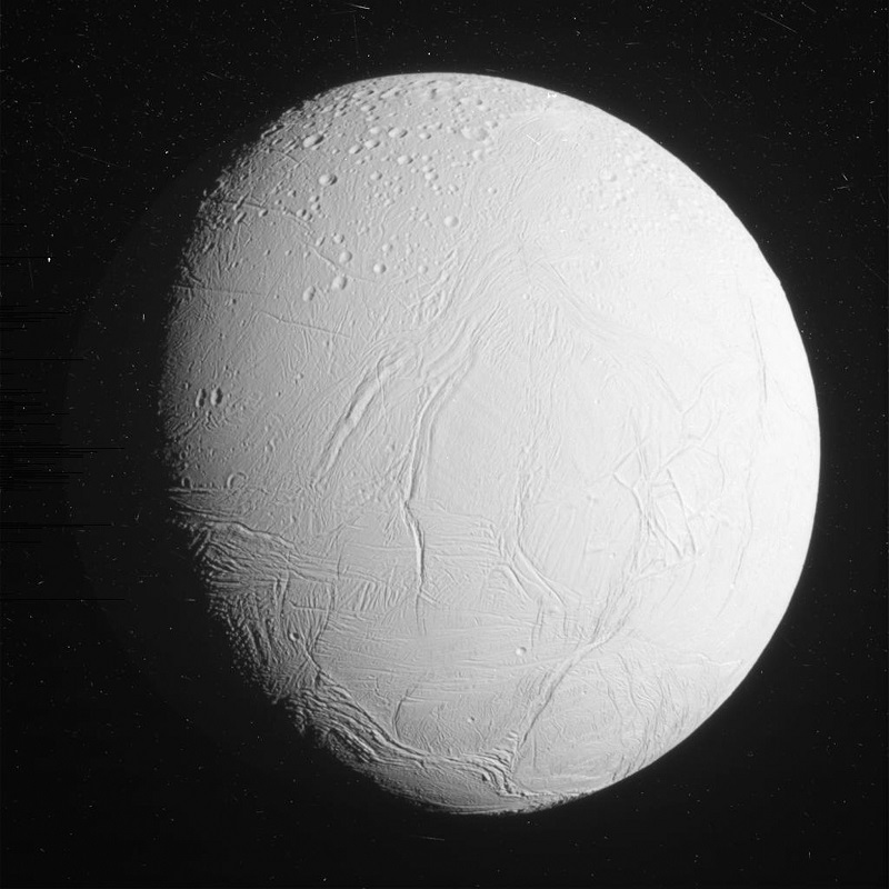 This Nasa/JPL-Caltech/Space Science Institute image released October 30, 2015 shows an unprocessed view of Saturnu00e2u20acu2122s moon Enceladus acquired by Nasau00e2u20acu2122s Cassini spacecraft during a close flyby of the icy moon on October 28, 2015. u00e2u20acu201d AFP pic 