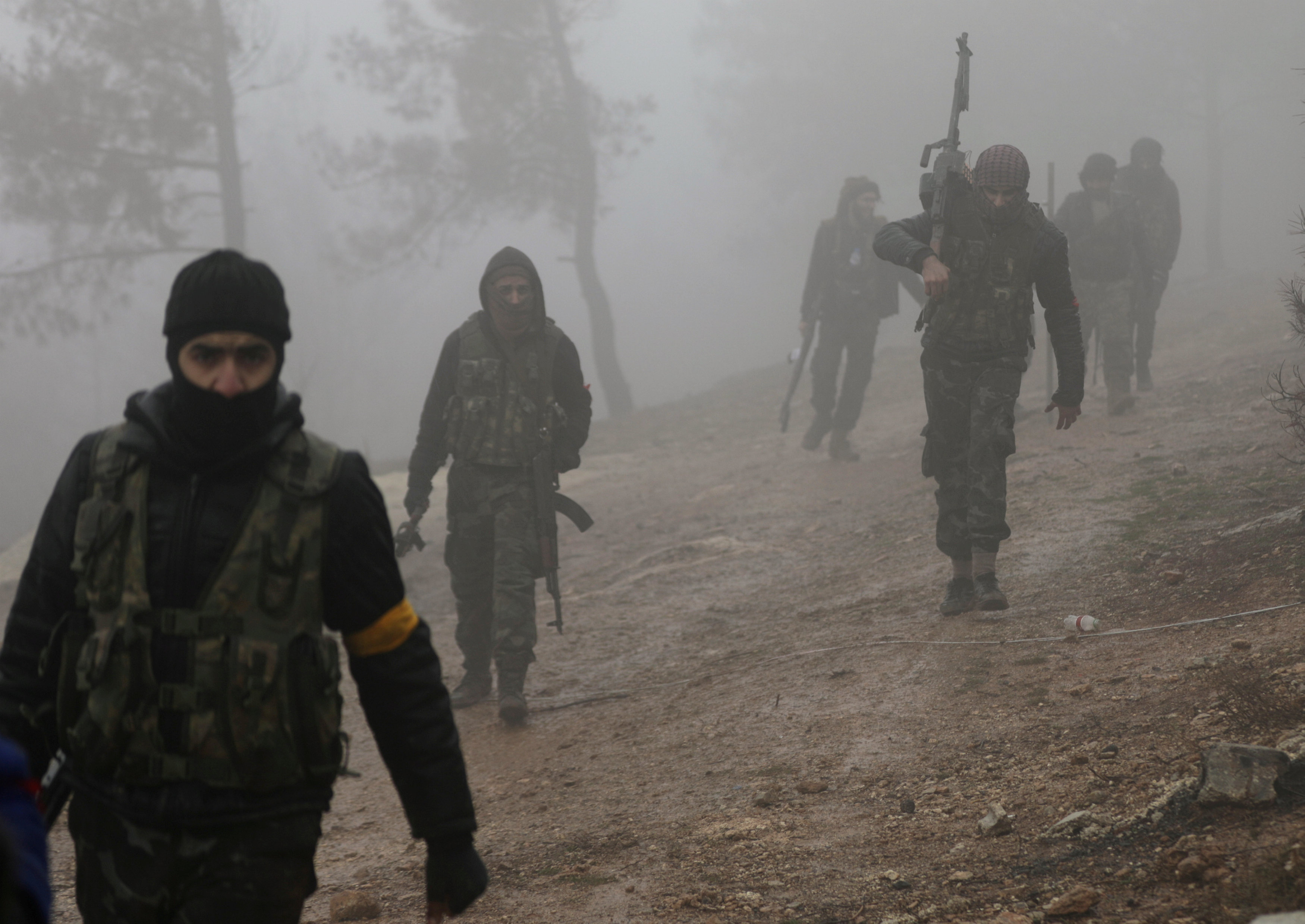 Turkish-backed Free Syrian Army fighters are seen near Mount Barsaya, northeast of Afrin, Syria January 23, 2018. u00e2u20acu201d Reuters pic 