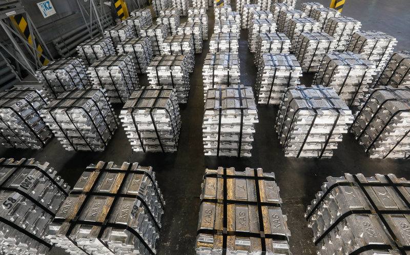 Aluminium bars are seen in a shop of Kazakh mining company Eurasian Resources Group's (ERG) Kazakhstan Aluminium Smelter JSC factory in Pavlodar, Kazakhstan February 20, 2018. u00e2u20acu201d Reuters picn
