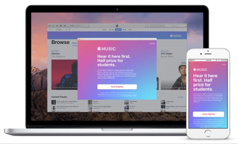 Students can verify their status from the Apple Music app.u00e2u20acu201d Picture courtesy of Apple 