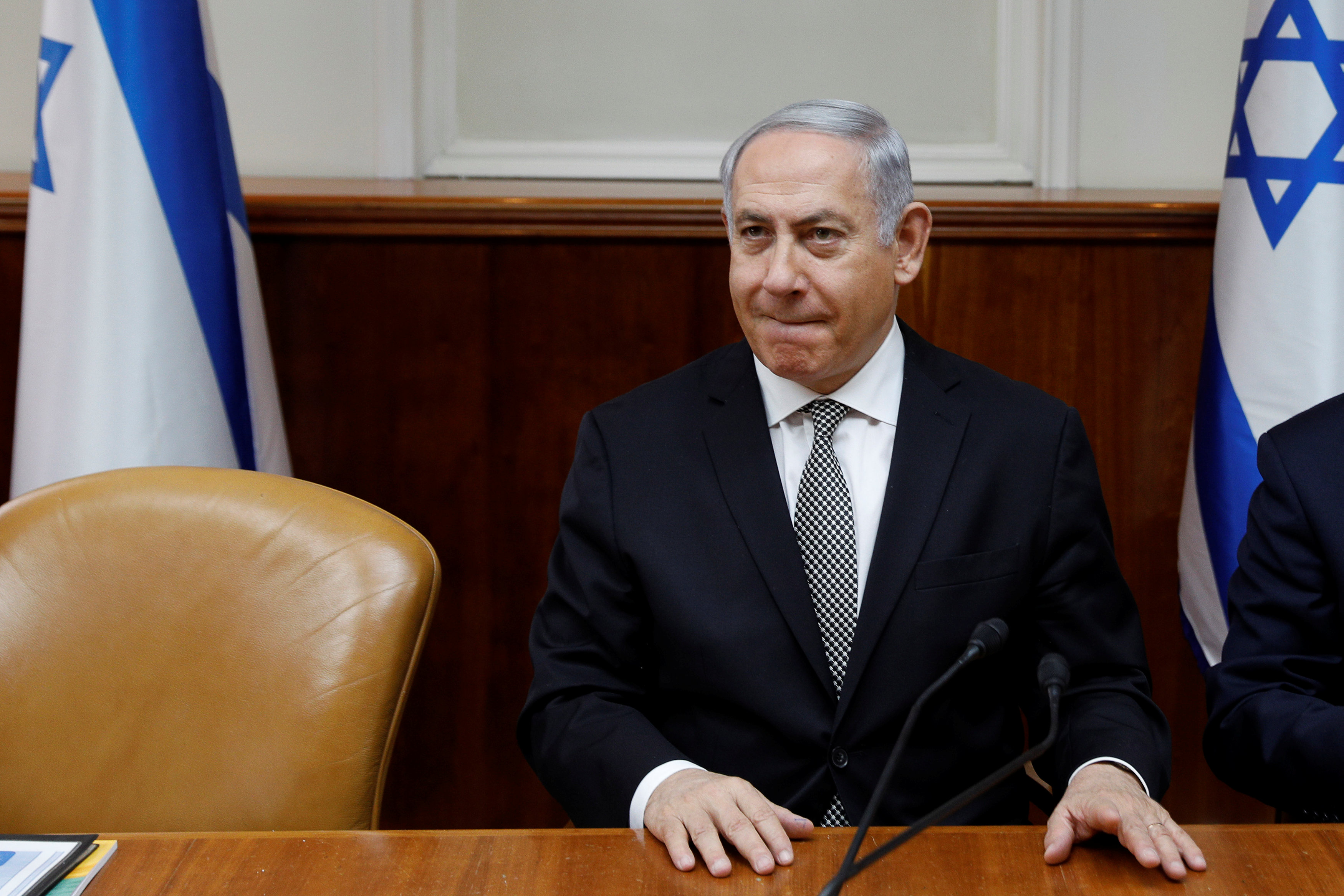 Israeli Prime Minister Benjamin Netanyahu attends the weekly cabinet meeting at the Prime Minister's office in Jerusalem February 25, 2018. u00e2u20acu201d Reuters pic 