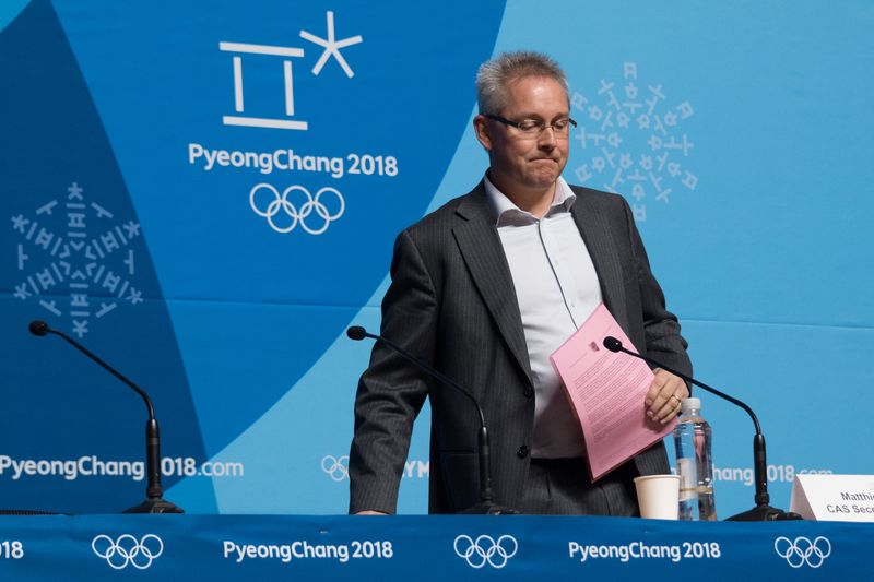Matthieu Reeb, secretary general of the Court of Arbitration for Sport (CAS), arrives at a press conference to announce the court's decision regarding dozens of Russian athletes banned for doping, in Pyeongchang, on February 1, 2018. u00e2u20acu201d AFP pic