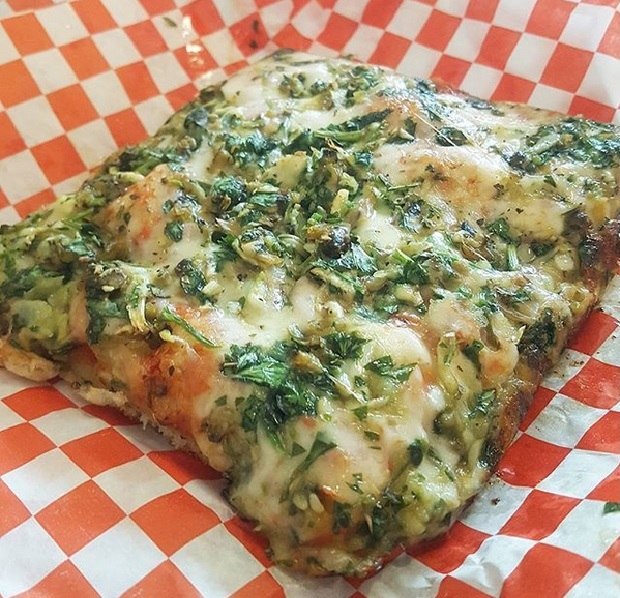 A screengrab shared on Instagram shows the clam and garlic pizza at Golden Boy Pizza in San Francisco. 