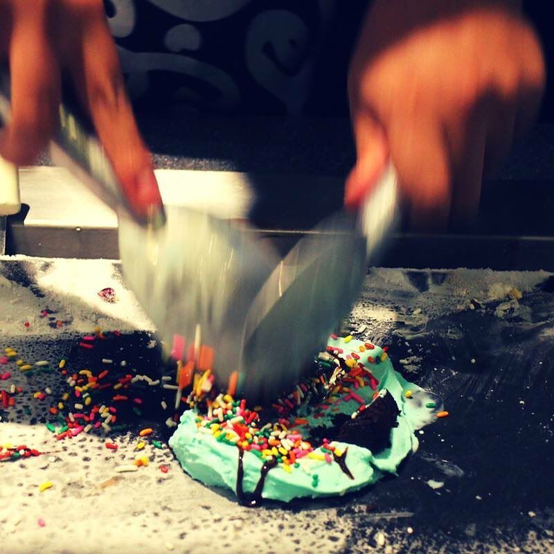 A staff at the flagship store in Pavilion Kuala Lumpur prepares a Signature Creation on Cold Stone Creamery’s iconic frozen granite slab. — Picture from Instagram (@coldstonemy)