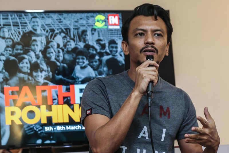 Singer and songwriter Faizal Tahir speaks during a press conference in Craft Origin Cafe, Petaling Jaya February 22, 2018.