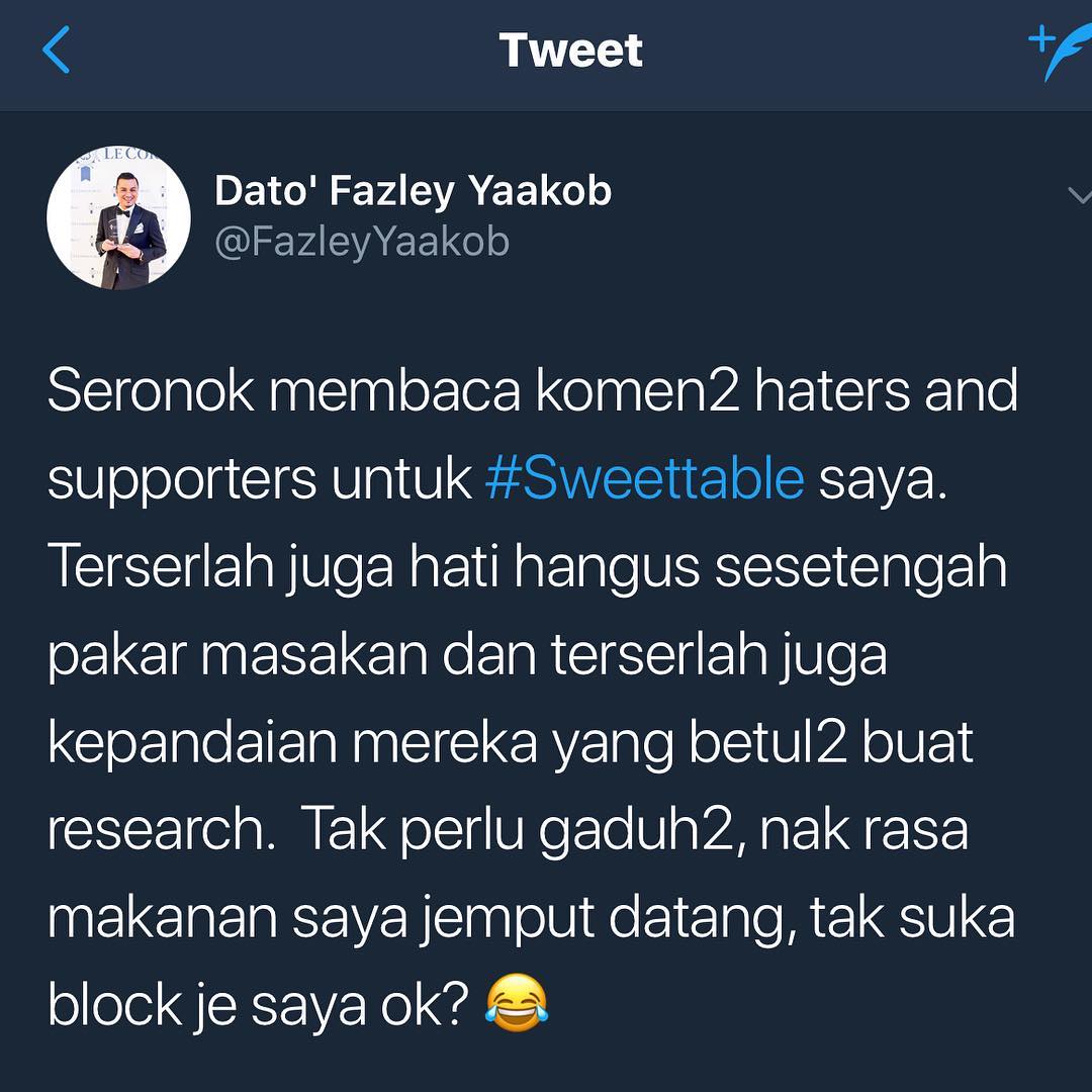 The SukaSucre Bistro hits back at haters on social media.