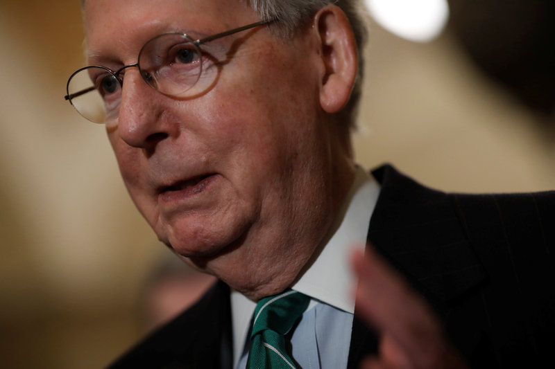 Senate Majority Leader Mitch McConnell speaks with reporters following the weekly policy luncheons at the US Capitol in Washington February 13, 2018. u00e2u20acu201d Reuters pic