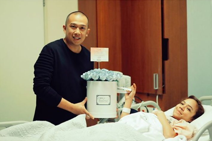 Nedim Nazri and Nora Danish are seen in the hospital for the birth of their son. u00e2u20acu201d Picture via Instagram/boss_ned