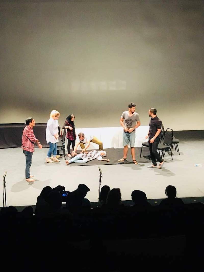 The 'Screaming in Silence' troupe in rehearsal. — Picture courtesy of Saleh Sepas