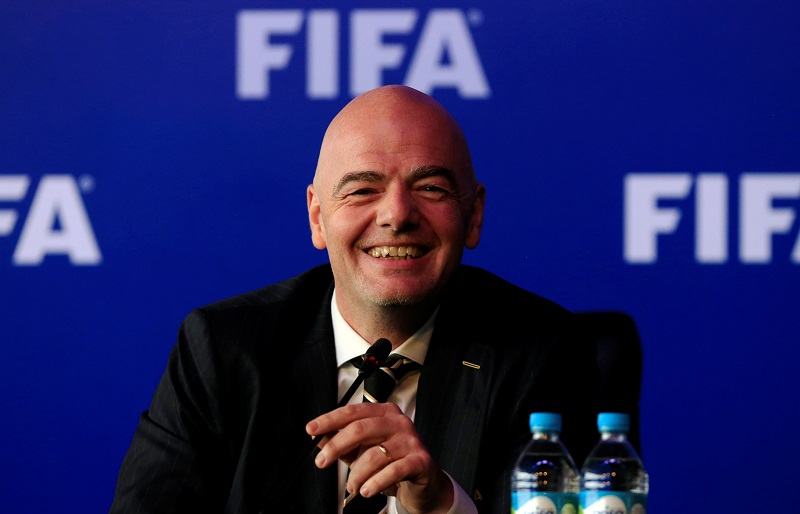 Fifa President Gianni Infantino speaks during a news conference after a Fifa Council meeting in Bogota, Colombia March 16, 2018. u00e2u20acu201d Reuters pic
