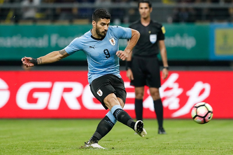 Luis Suarez of Uruguay scores a goal from the penalty spot during the match against Czech Republic March 23, 2018. u00e2u20acu201d Reuters pic